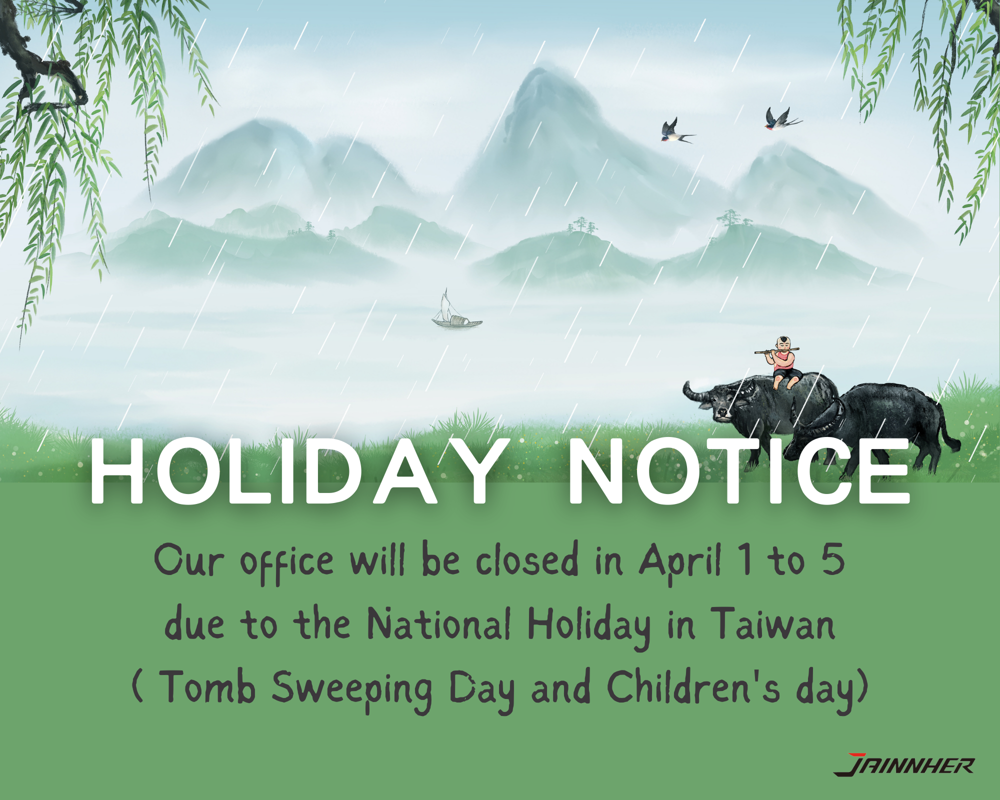 2023 Tomb Sweeping Day & Children's Day Holiday Notice